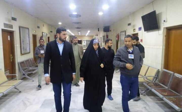 النائب هديل الرحيمي تزور مستشفى الحيدري العام في النجف الاشرف