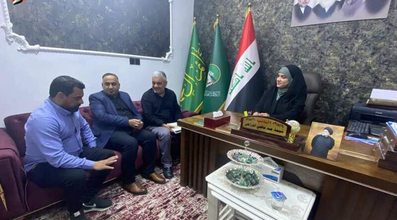 النائب شيماء الدراجي تستقبل منسق مديرية الشهداء في بغداد
