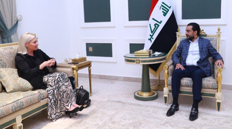 الحلبوسي يستقبل الممثل الخاص للأمين العام للأمم المتحدة في العراق
