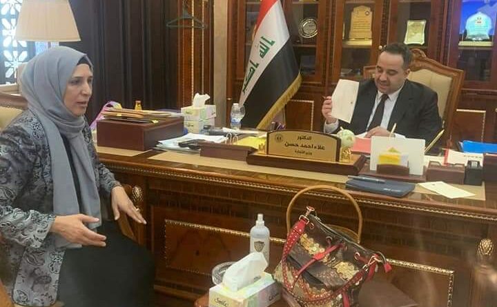 النائب مها الجنابي تلتقي وزير التجارة في بغداد