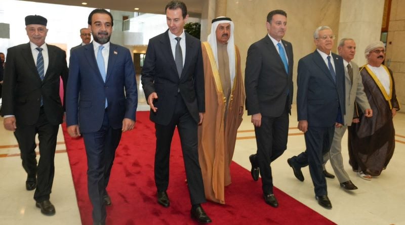 الرئيس الحلبوسي ووفد الاتحاد البرلماني العربي يلتقي رئيس الجمهورية العربية السورية السيد بشار الأسد في قصر الشعب بدمشق.